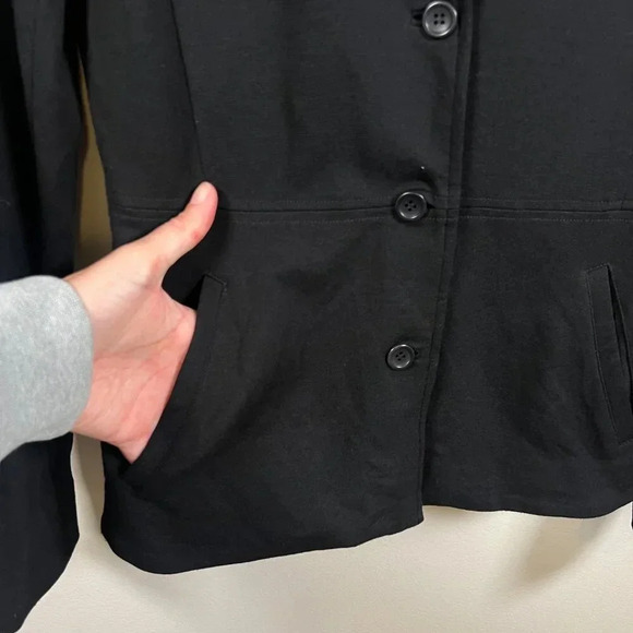 Eileen Fisher Ponte Knit Blazer Jacket Size XS Black Career Work Office Business - Picture 6 of 11